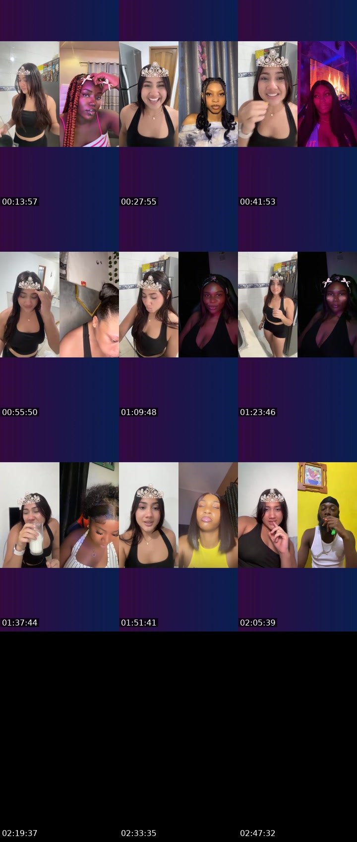 Contact-sheet preview of 🦂RosJaick 🫧🧸's Liveme recording