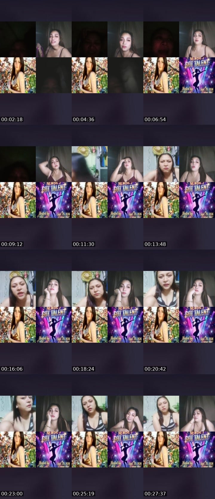 Contact-sheet preview of 👑Jherelyn🦢(NP)'s Liveme recording