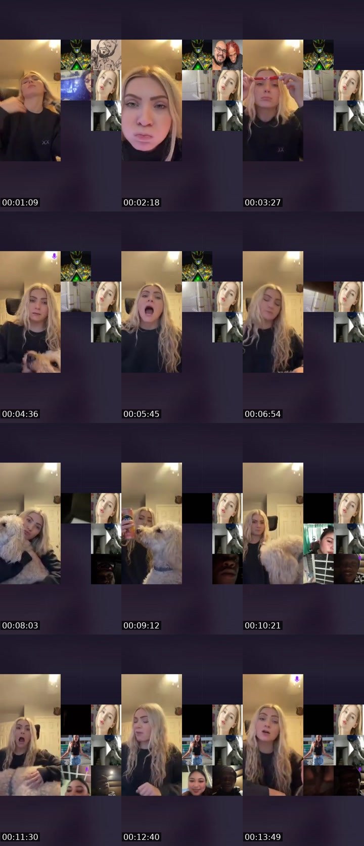 Contact-sheet preview of Claire99's Liveme recording