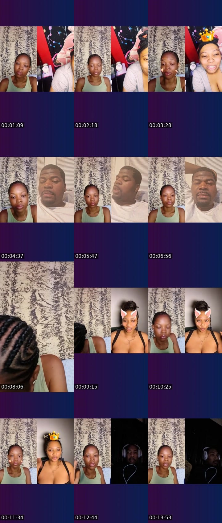 Contact-sheet preview of 💧 THAISÈ 🕊's Liveme recording