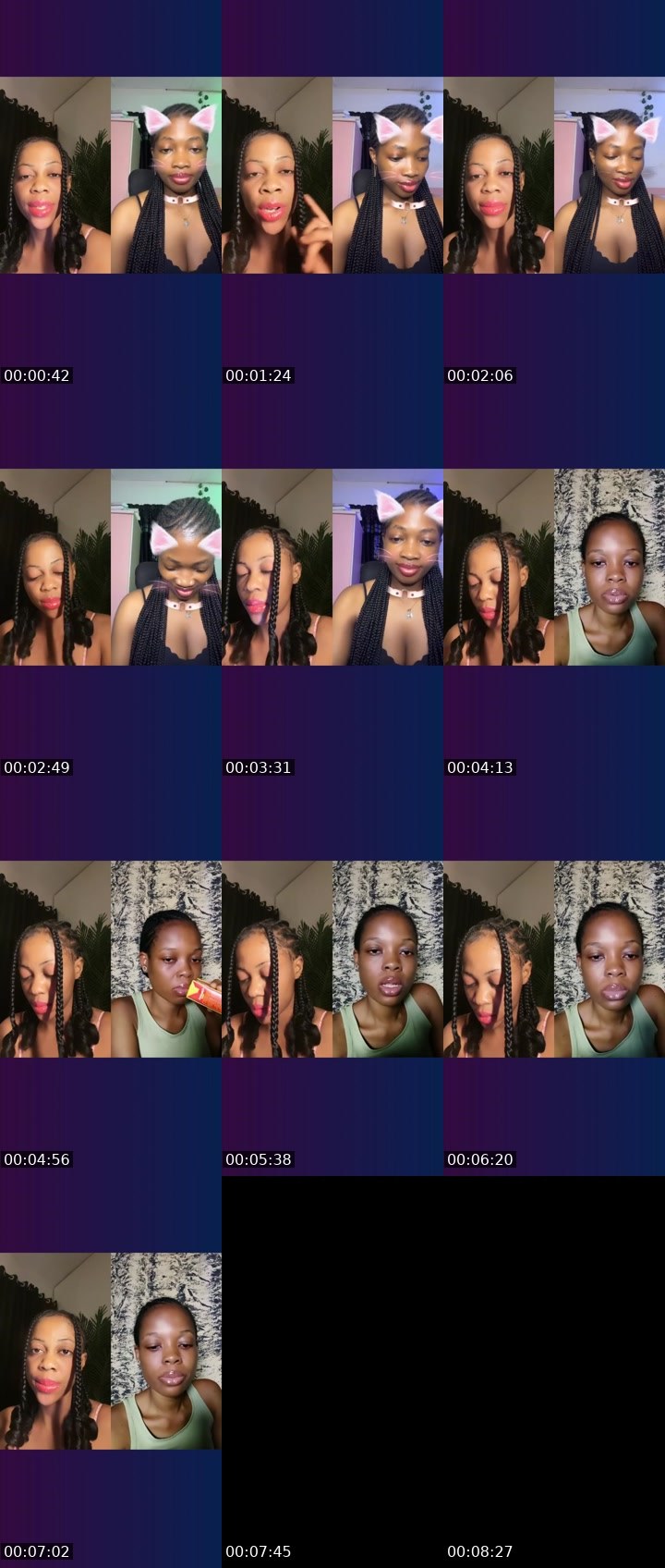 Contact-sheet preview of 🤍Fina🌸✨🦍's Liveme recording