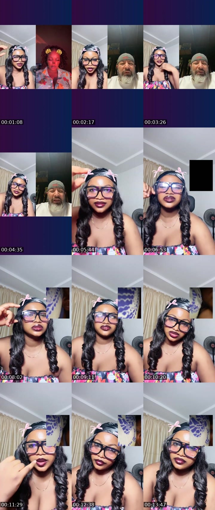 Contact-sheet preview of SASHA 👅🏦's Liveme recording
