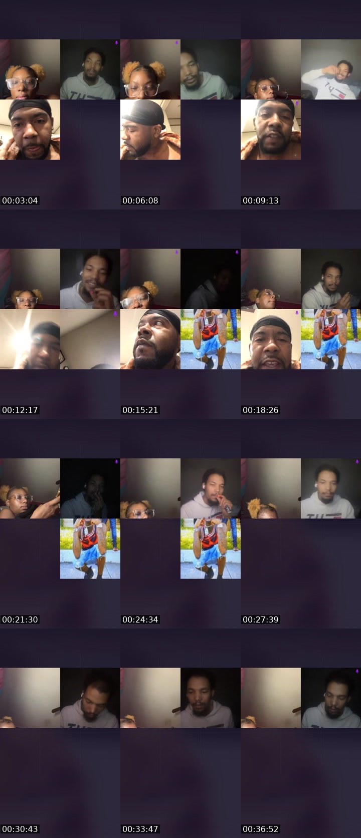 Contact-sheet preview of BrownSugar😍🤎's Liveme recording