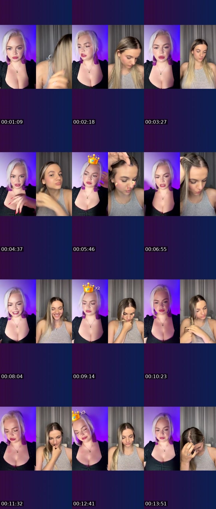 Contact-sheet preview of ℄𓆩👑⃤𝙉Ø𝟭⃤👑𓆪's Liveme recording