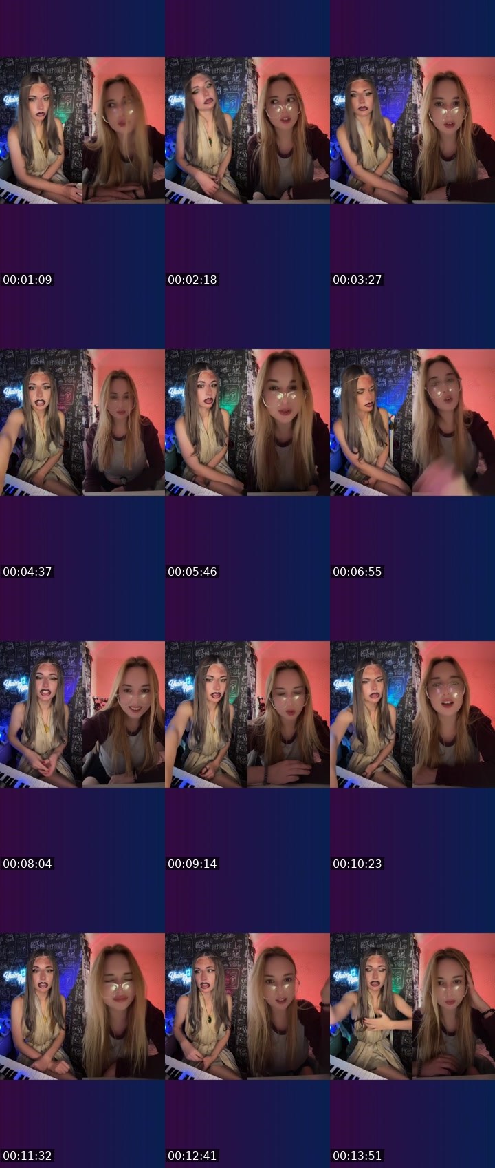 Contact-sheet preview of ℄Yulia🎹Note's Liveme recording