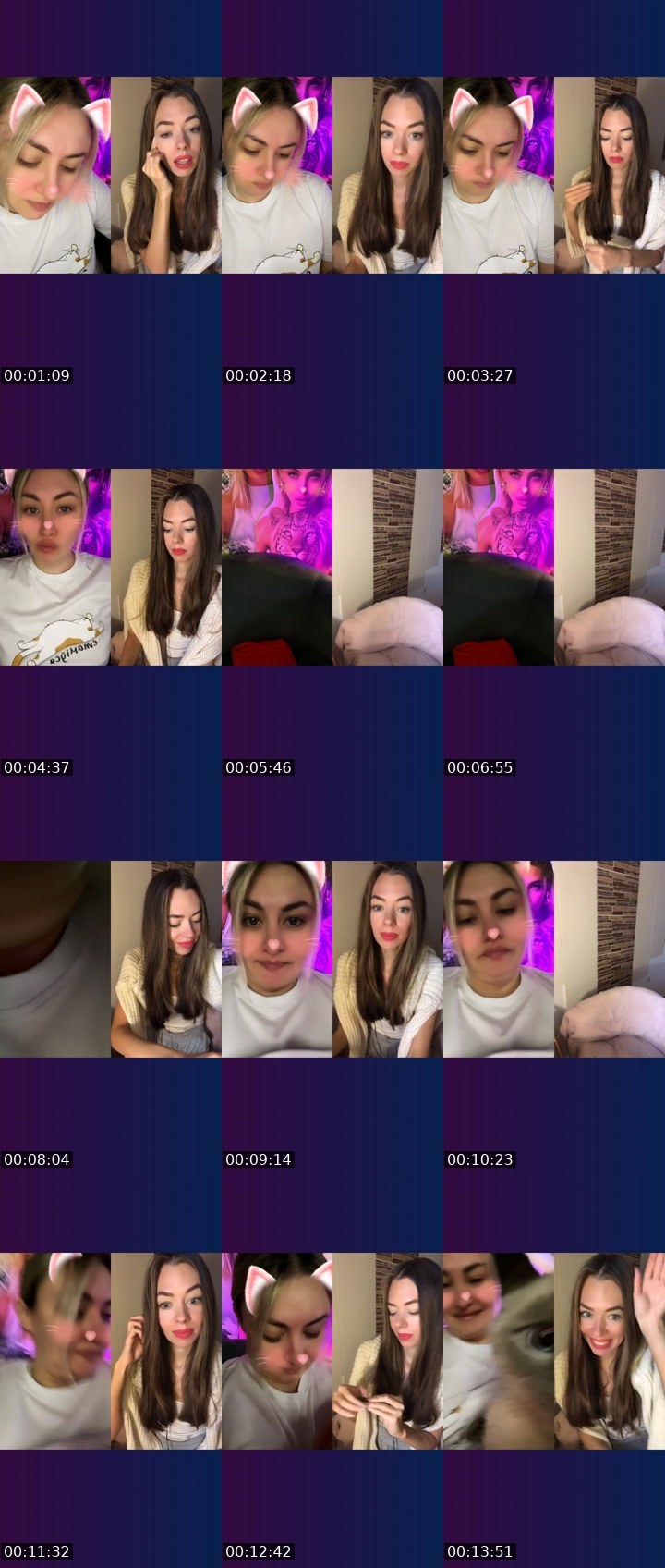 Contact-sheet preview of ✰⌖Svetti🦁's Liveme recording