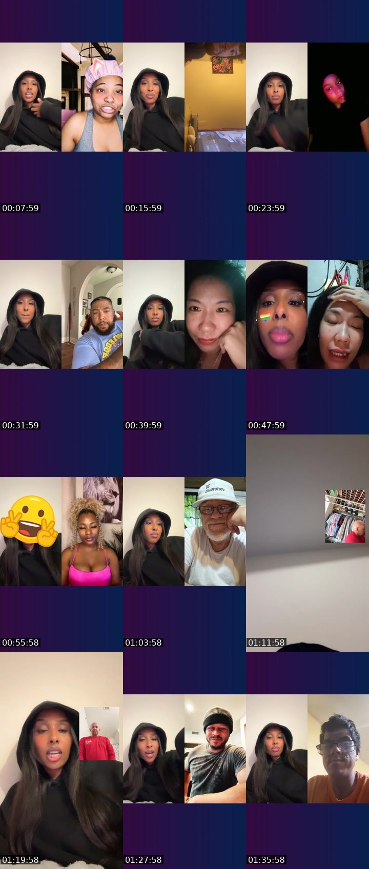 Contact-sheet preview of angel🧋's Liveme recording