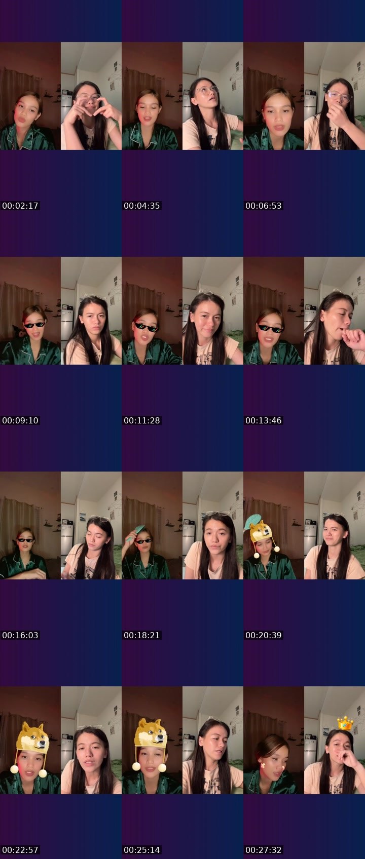 Contact-sheet preview of TA⃟🪽SAYURIIN's Liveme recording