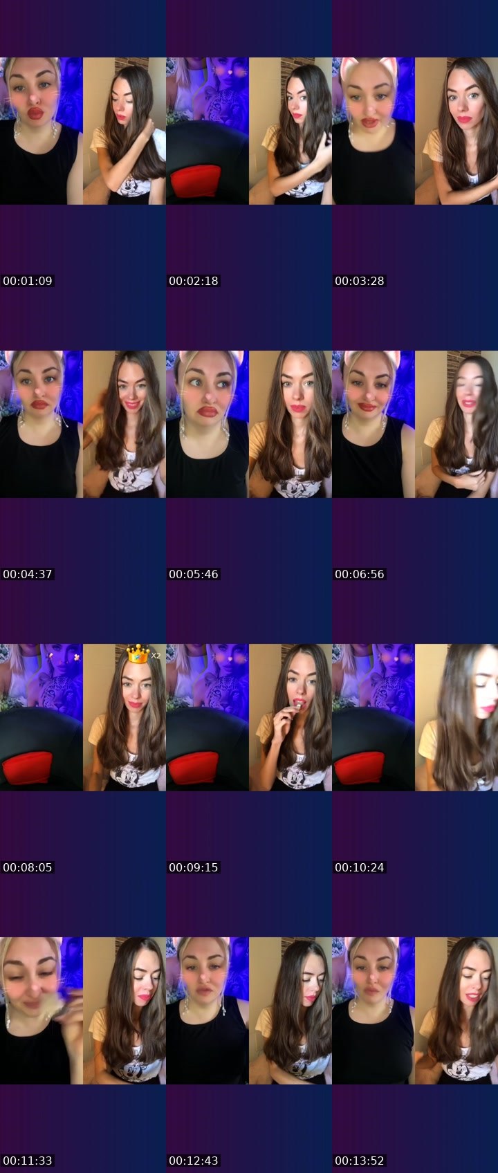 Contact-sheet preview of ✰⌖Svetti🦁's Liveme recording