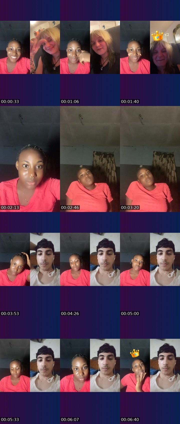 Contact-sheet preview of 🦉⃤ queen 🥹❤️Ž⃤Ť⃤'s Liveme recording