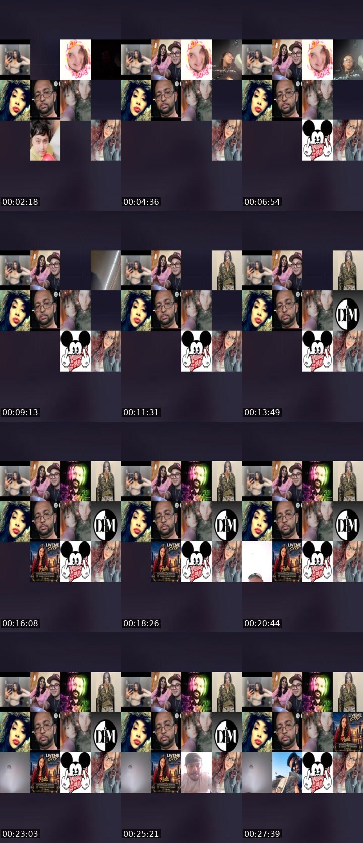 Contact-sheet preview of ANGIE🥀💢's Liveme recording