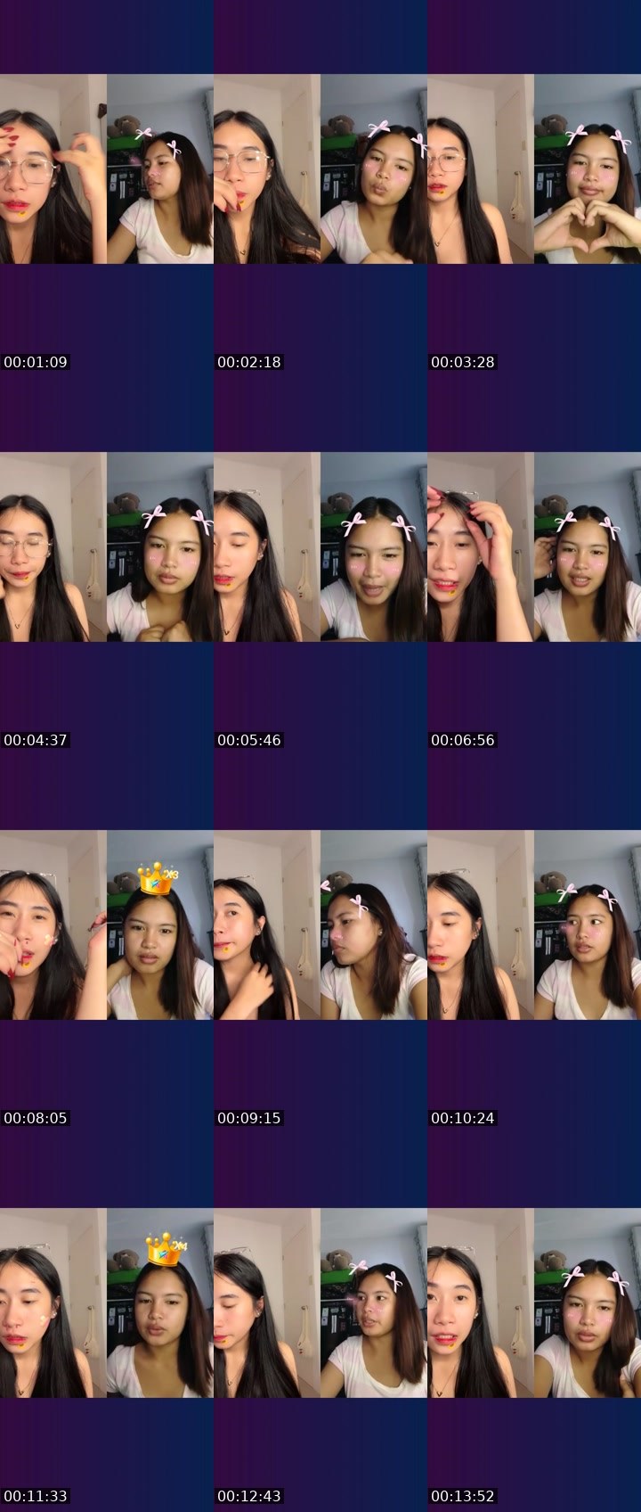 Contact-sheet preview of 𖤍 🪽℘ℯ𝒶𝒸𝒽𝓎's Liveme recording