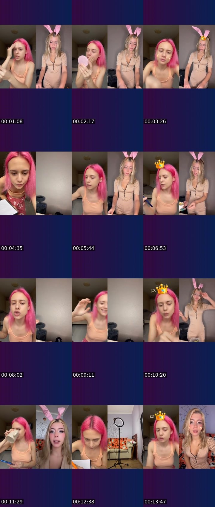 Contact-sheet preview of Olya_Pink🎀's Liveme recording