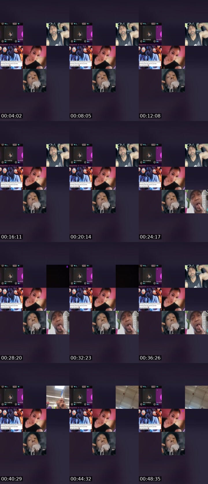Contact-sheet preview of 𝓙𝓐𝓓𝓐💋's Liveme recording