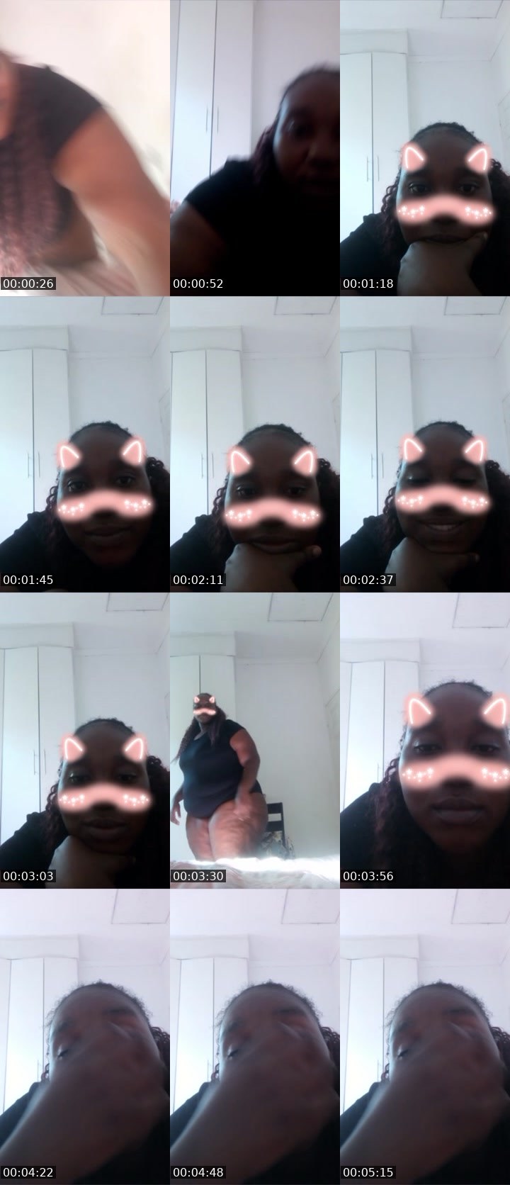 Contact-sheet preview of foxy thick kitty's Liveme recording