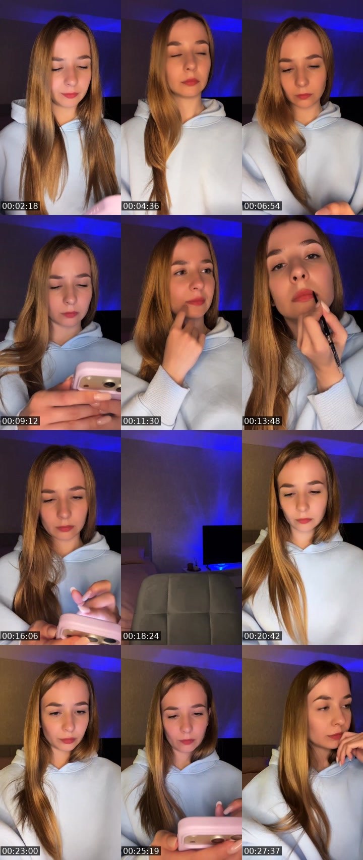 Contact-sheet preview of Angelina🦋's Liveme recording
