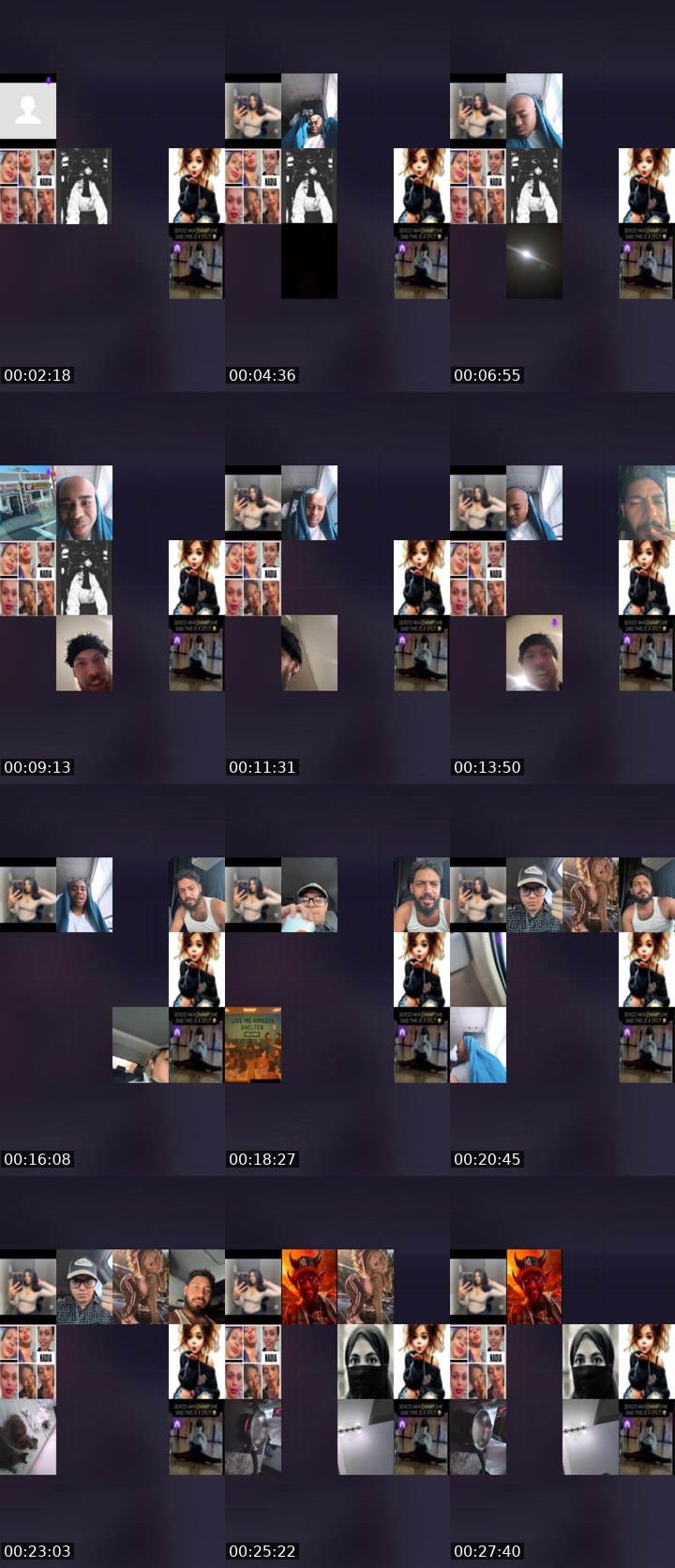 Contact-sheet preview of ANGIE🥀💢's Liveme recording
