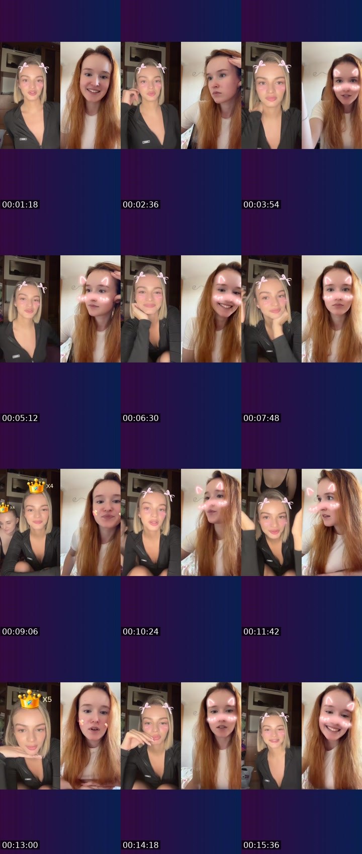 Contact-sheet preview of Ulyana🐰🩷's Liveme recording