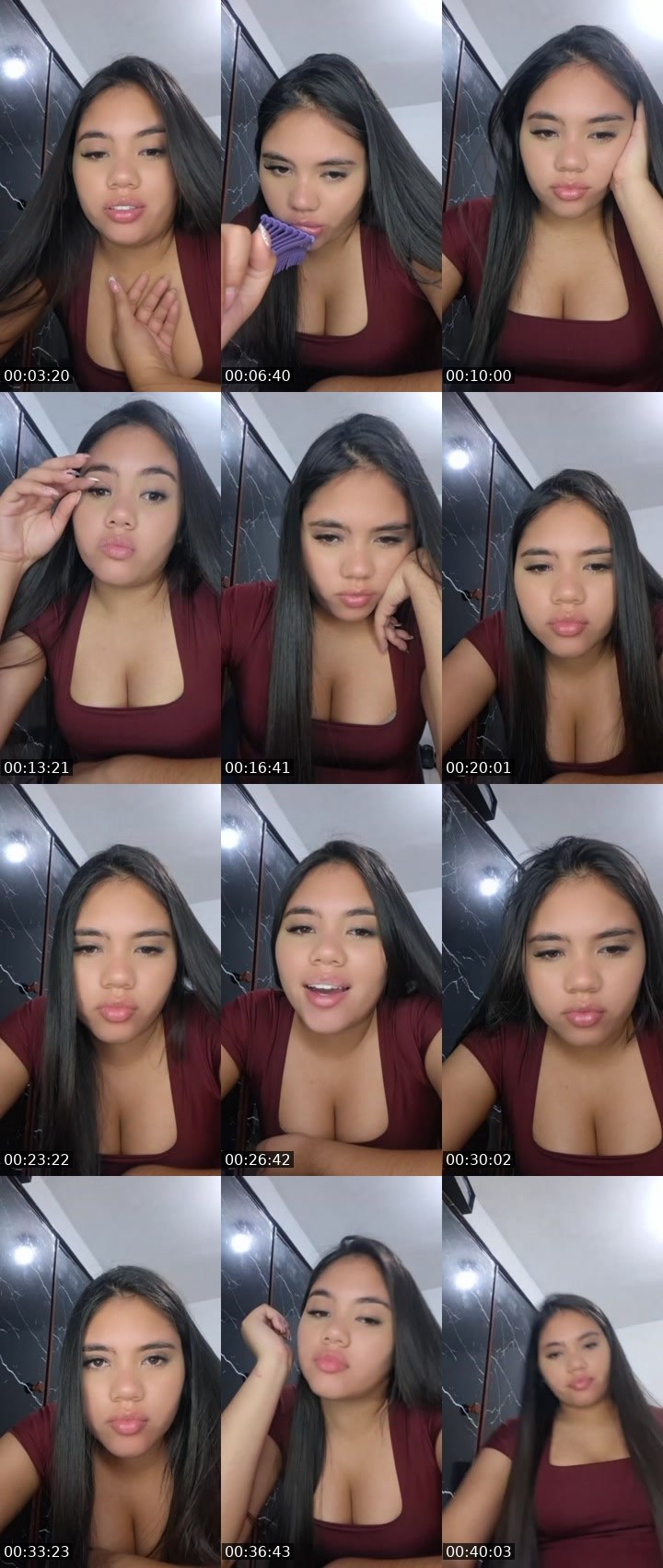 Contact-sheet preview of Tina🍒🌸's Liveme recording