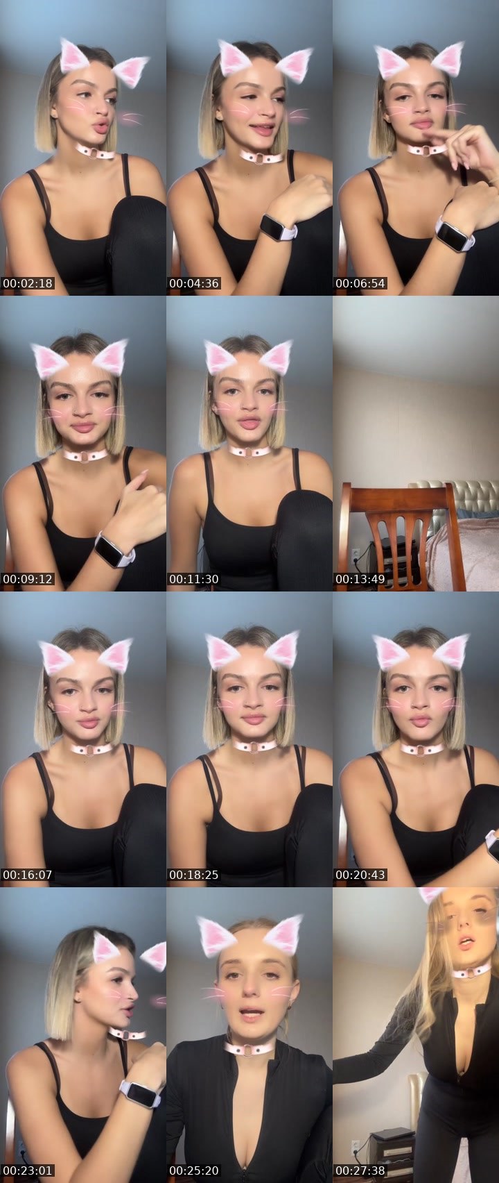 Contact-sheet preview of 15к Ulyana🐰🩷's Liveme recording
