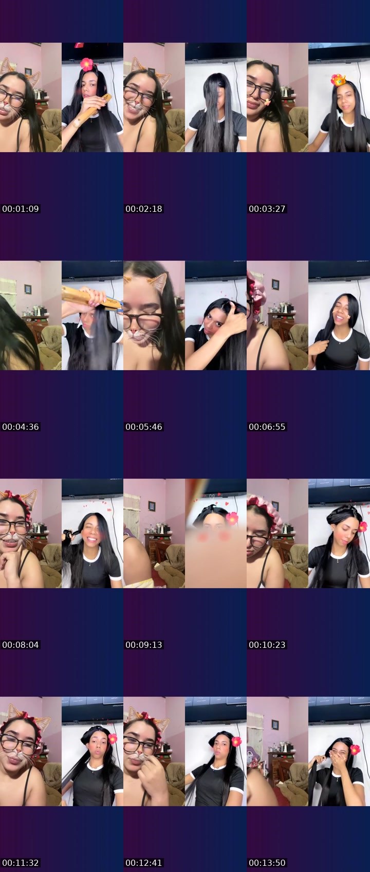 Contact-sheet preview of 🌈Ponchi🦏🧸's Liveme recording