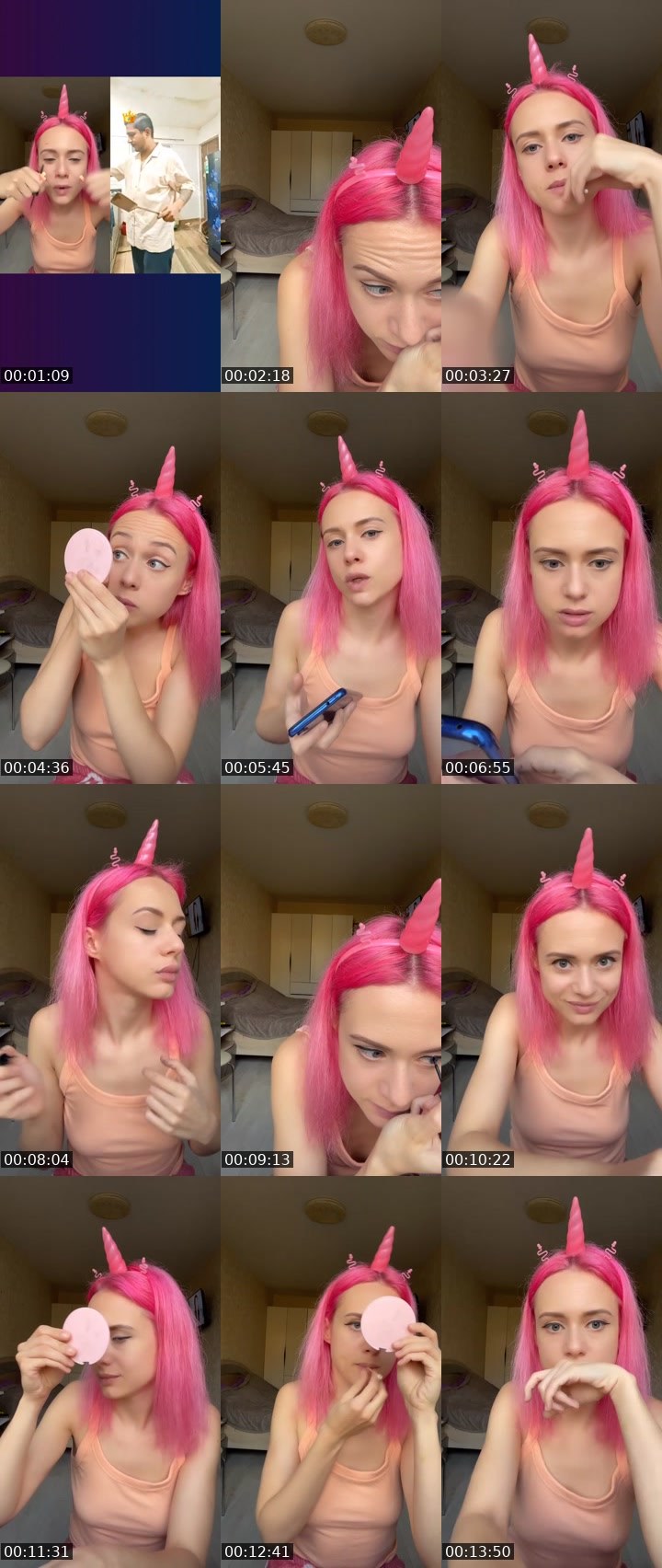 Contact-sheet preview of Olya_Pink🎀's Liveme recording