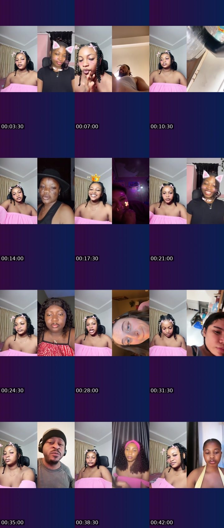 Contact-sheet preview of 5K SASHA 👅🏦's Liveme recording
