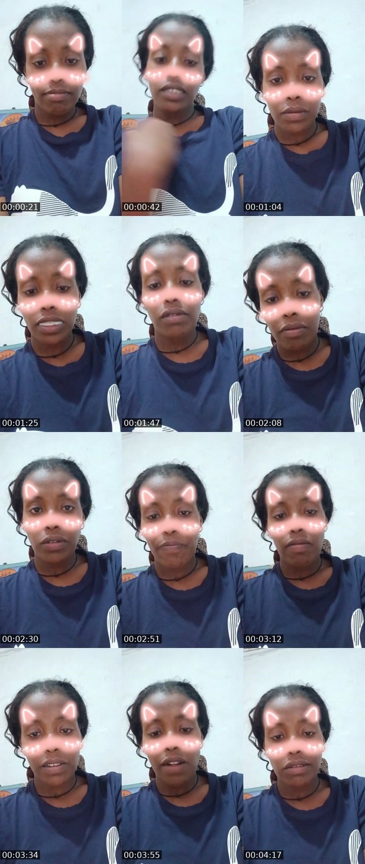Contact-sheet preview of Tsega Hailu's Liveme recording