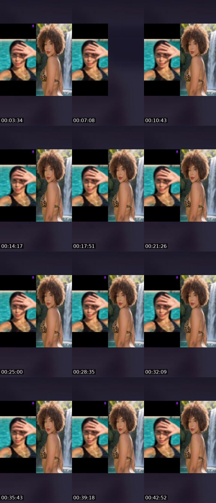 Contact-sheet preview of Maeva 🥂's Liveme recording