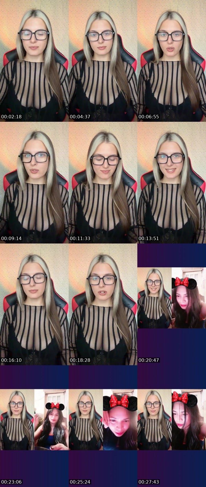 Contact-sheet preview of Yana🤓78k left🤞's Liveme recording