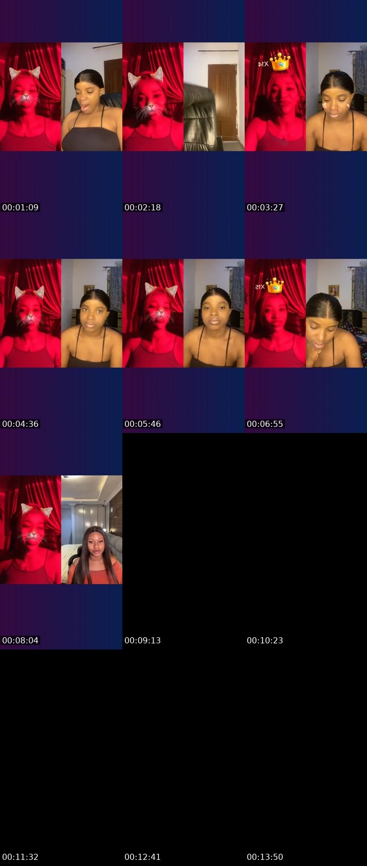 Contact-sheet preview of 🏦NUCHI💸🎨's Liveme recording