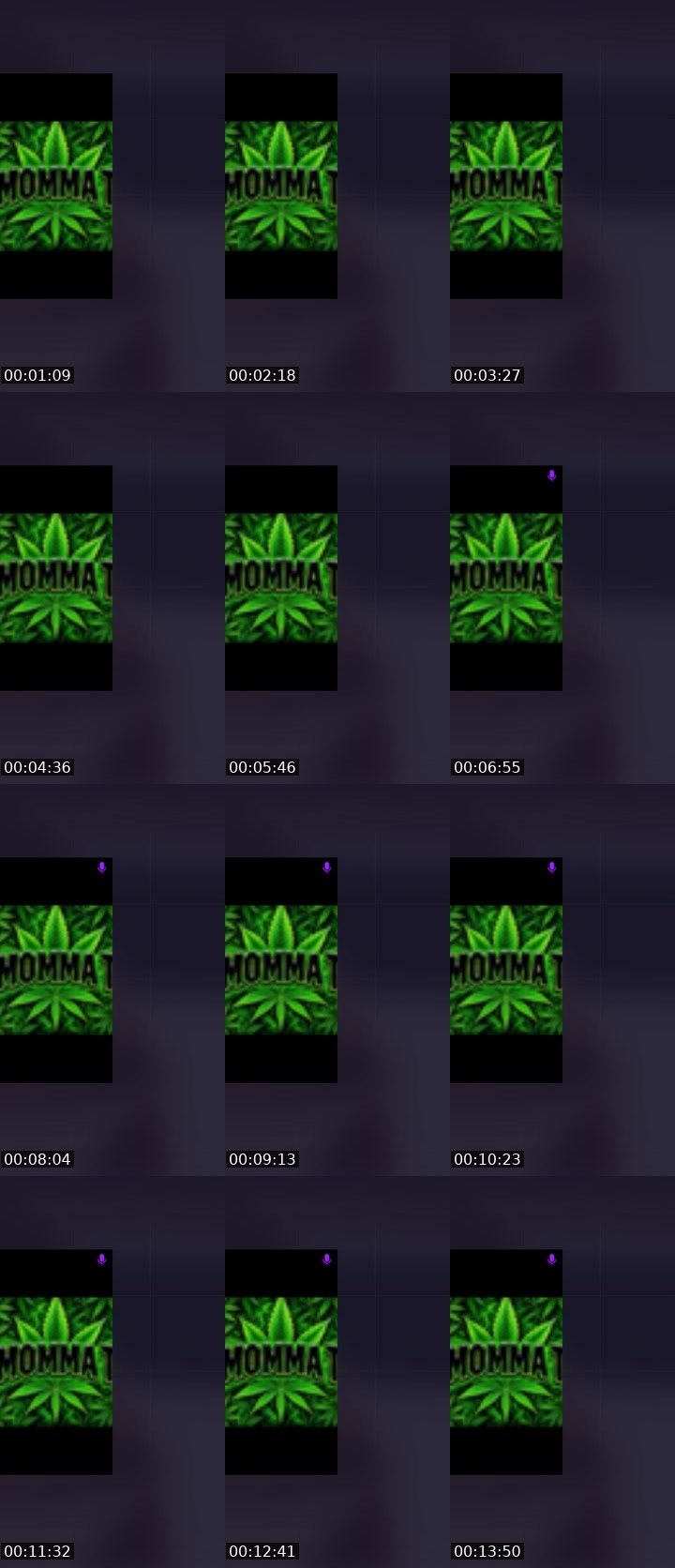 Contact-sheet preview of 🌹NR🌹🐯MommaT 420's Liveme recording