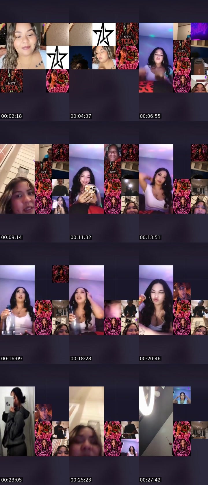 Contact-sheet preview of 🕷️♥️NXTEvEE💋💰's Liveme recording