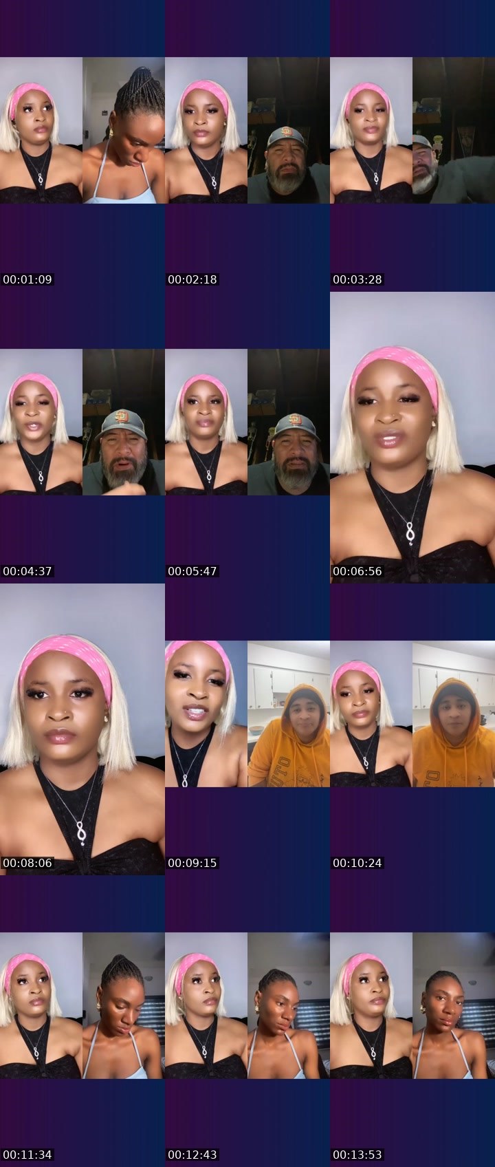 Contact-sheet preview of 🕷️🦋NxtPromzy💰🦍's Liveme recording