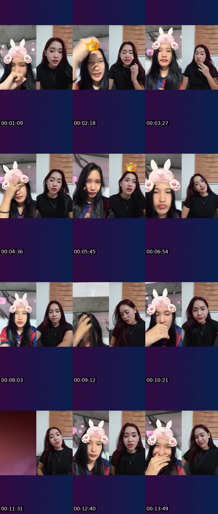 Contact-sheet preview of ☝️💙maveann ྀི's Liveme recording