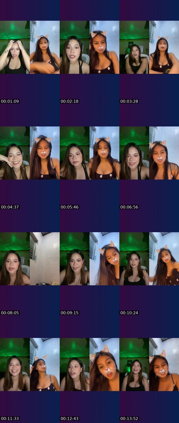 Contact-sheet preview of 9k👸Zia🐉(NP)'s Liveme recording