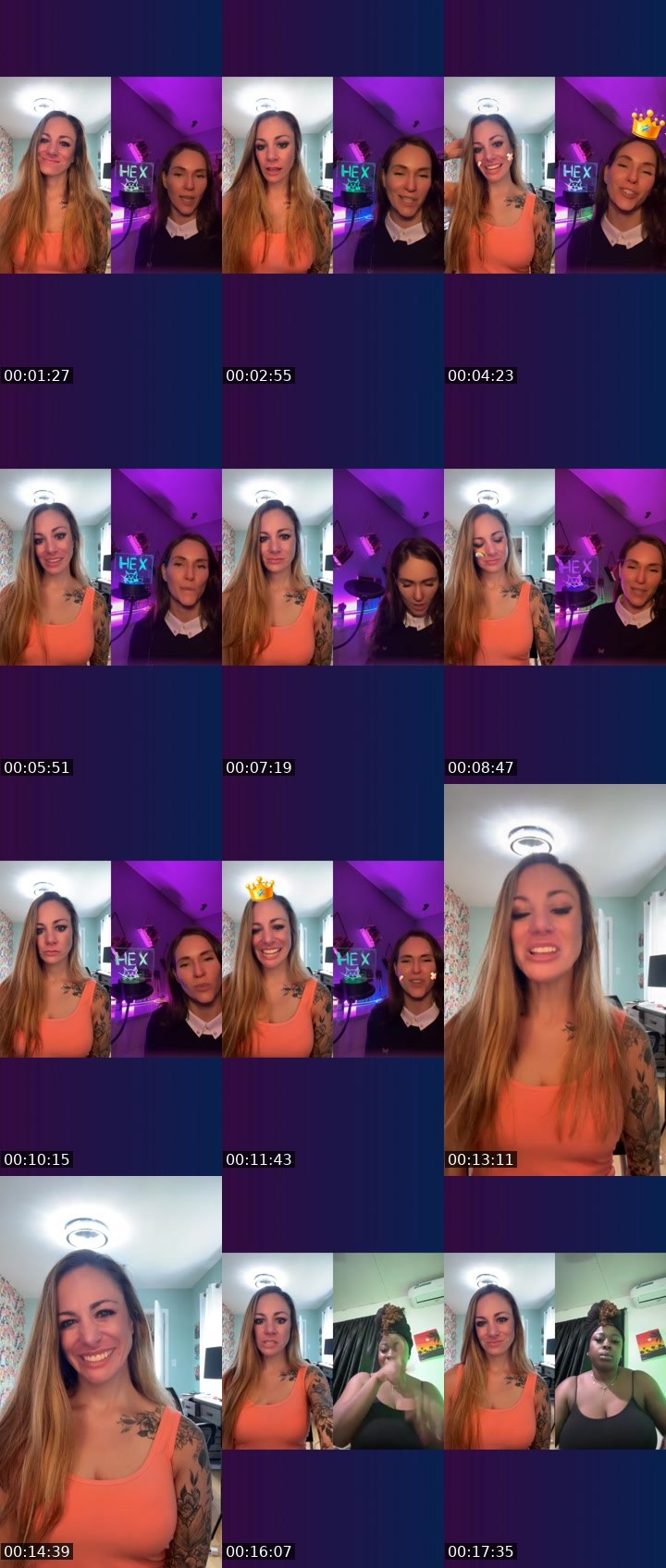 Contact-sheet preview of 🍑Chellybeans🔆's Liveme recording