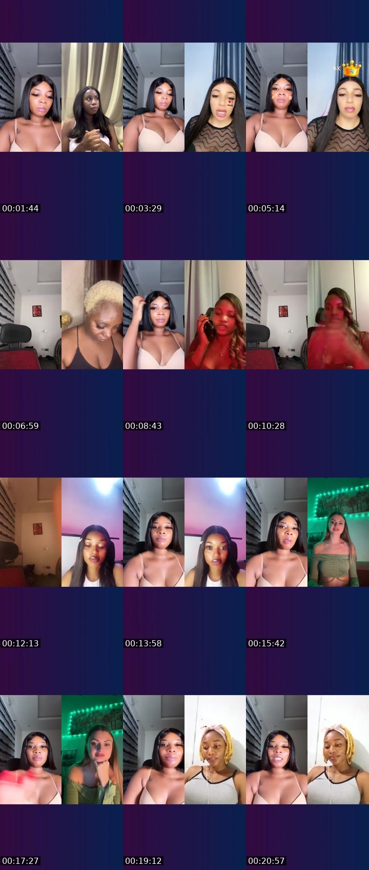 Contact-sheet preview of 🪽𝚁𝚊𝚌𝚑𝚎𝚕ꨄ💔's Liveme recording