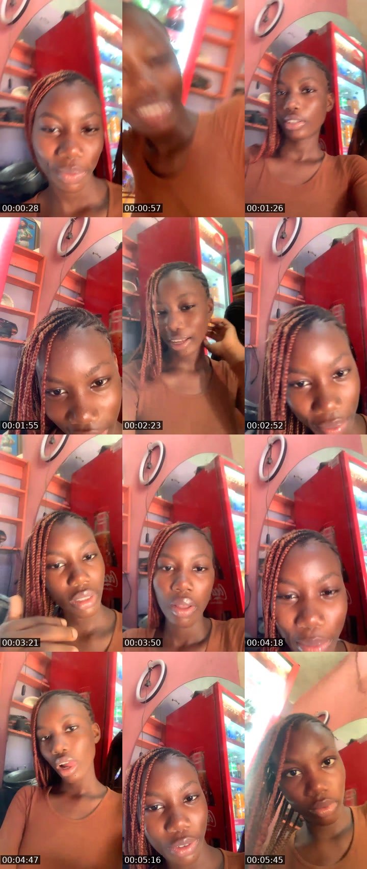 Contact-sheet preview of Kaosarat's Liveme recording