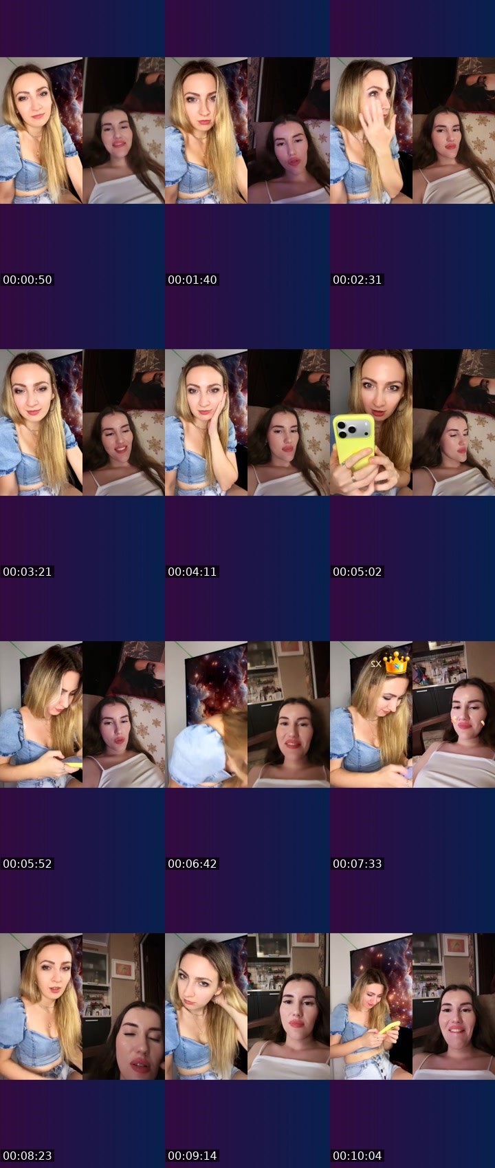 Contact-sheet preview of ♥️EvA🇷🇺's Liveme recording