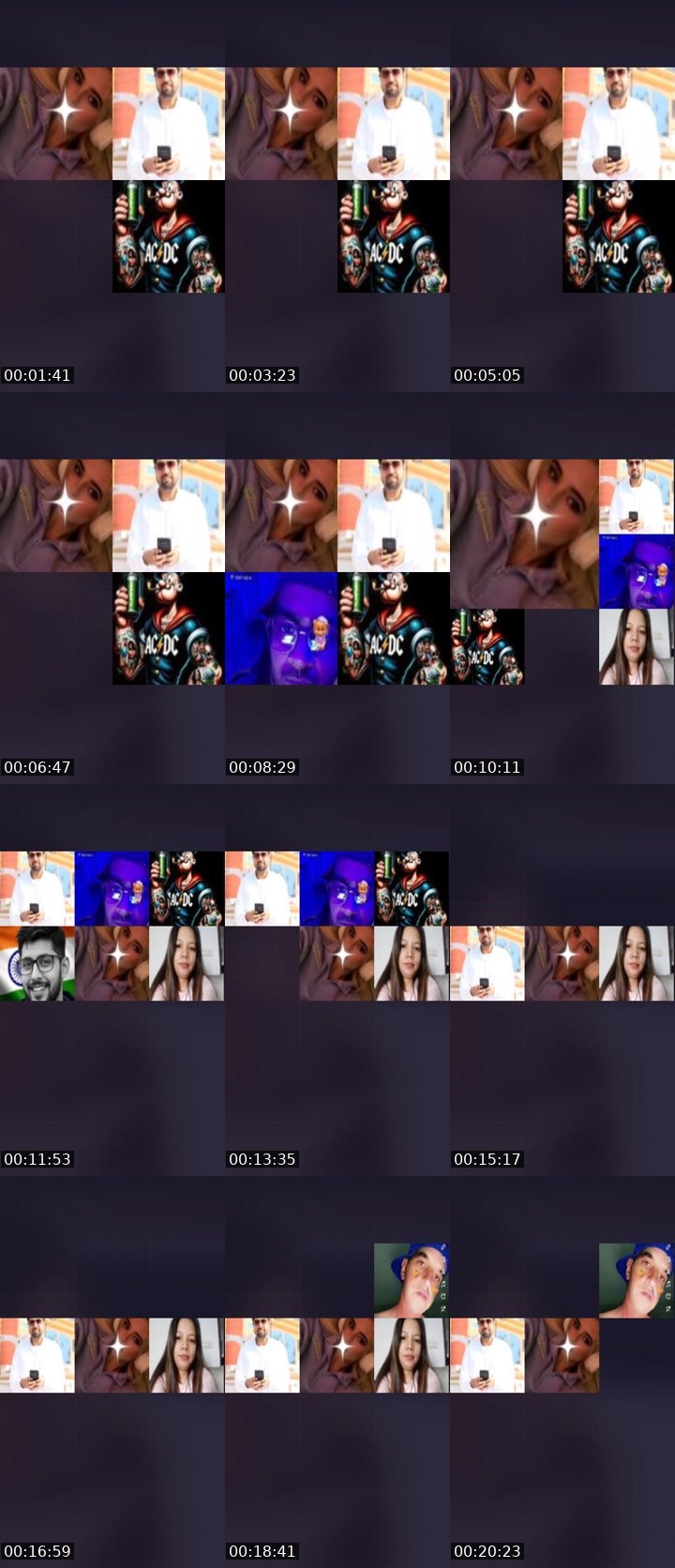 Contact-sheet preview of 𝕭𝖊𝖊💛's Liveme recording