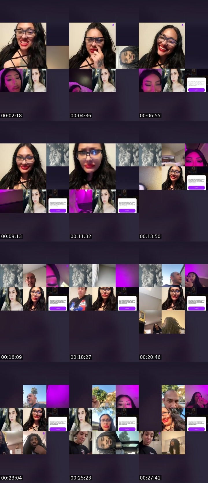 Contact-sheet preview of Sinner2High4L🔥's Liveme recording