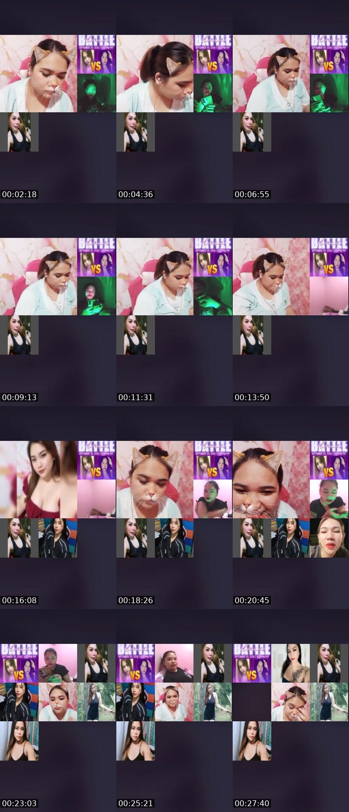 Contact-sheet preview of 17.5k👸sweet㋡🍂's Liveme recording