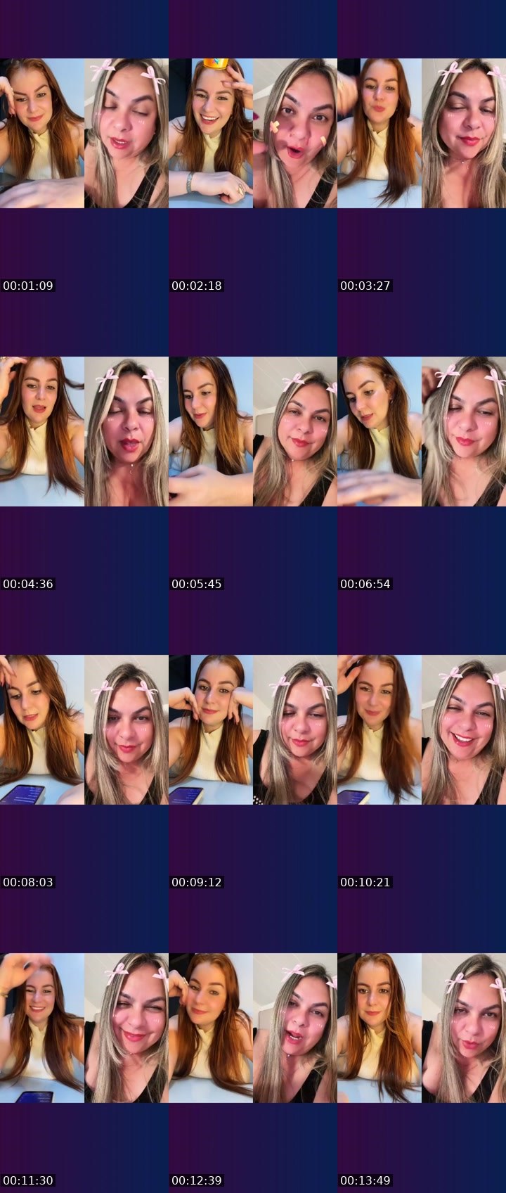 Contact-sheet preview of 🧸DUDA QUEEN 👑🇧🇷's Liveme recording