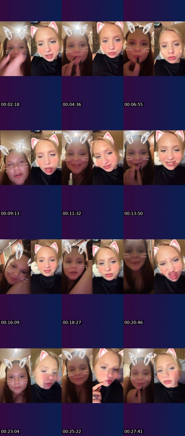 Contact-sheet preview of kiss me 💋's Liveme recording
