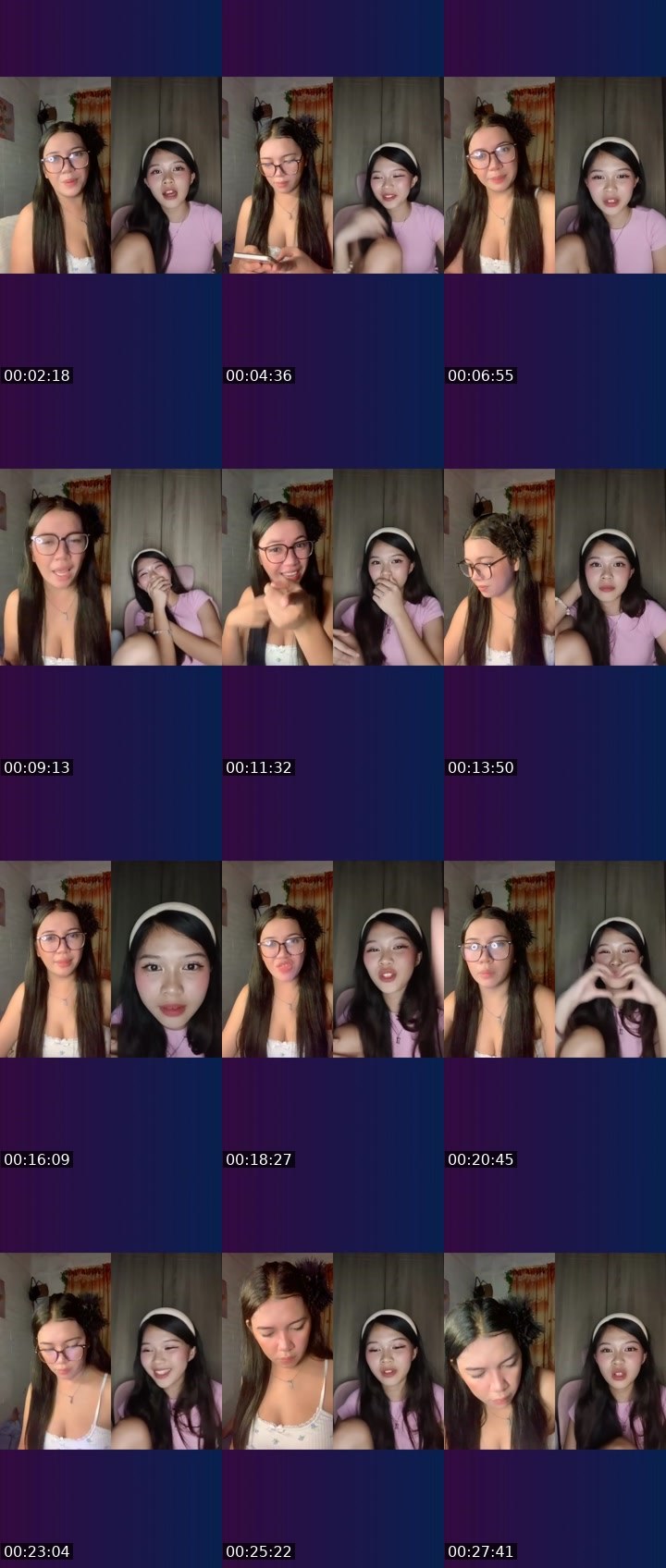 Contact-sheet preview of 👸 𝔃𝓪𝔂𝓮 🦄𐙚🍃's Liveme recording
