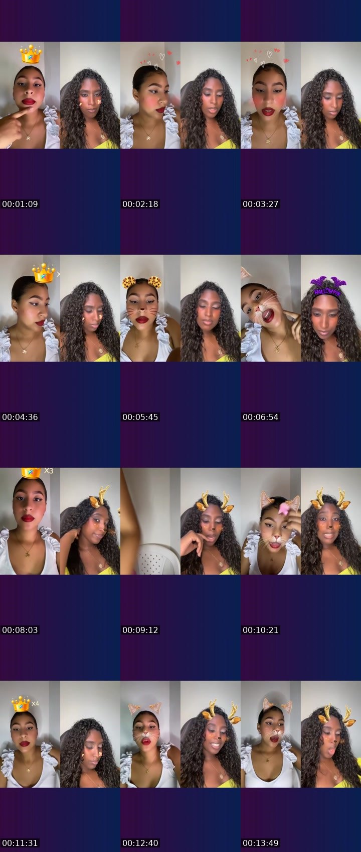 Contact-sheet preview of Caroline 🔱's Liveme recording