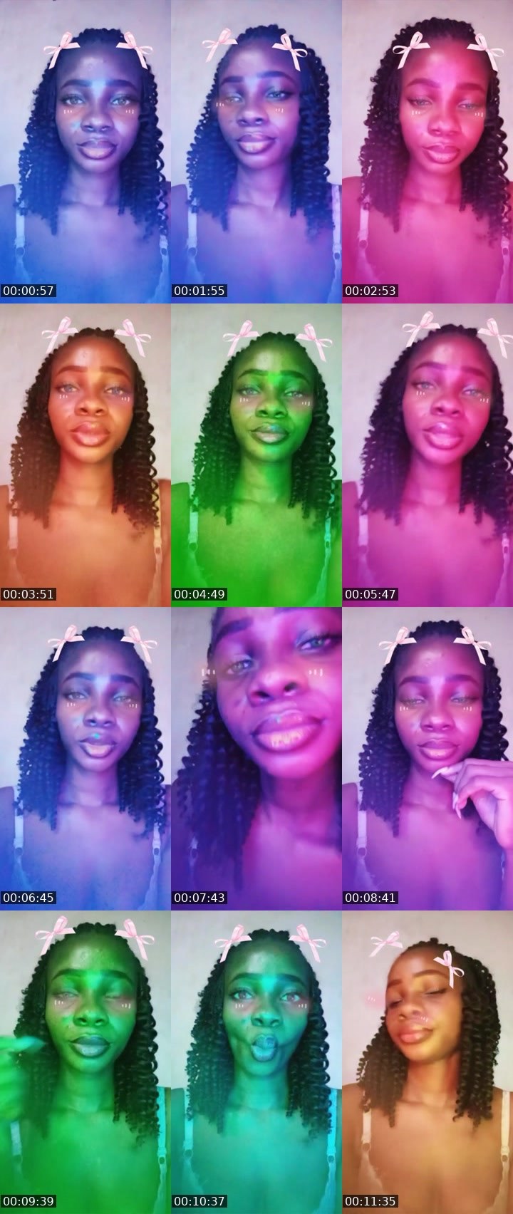 Contact-sheet preview of teegreen's Liveme recording