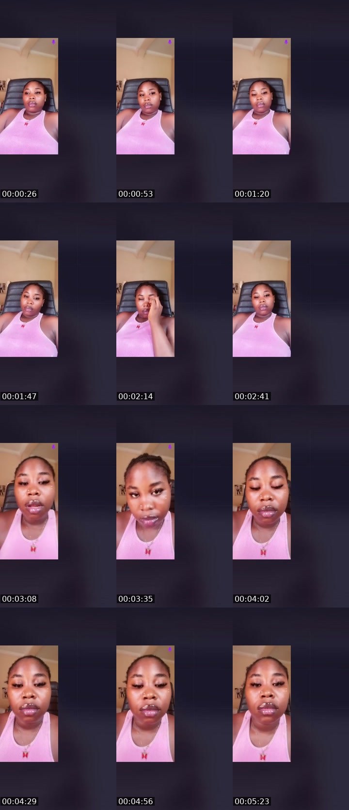 Contact-sheet preview of 4.5k🏦baby Sandra 🍫's Liveme recording