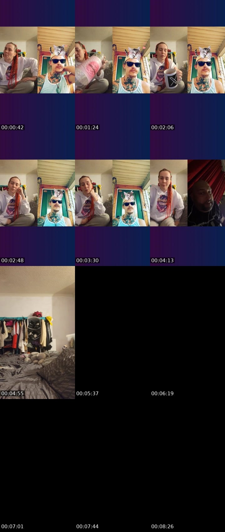 Contact-sheet preview of Iamsarahwildego's Liveme recording